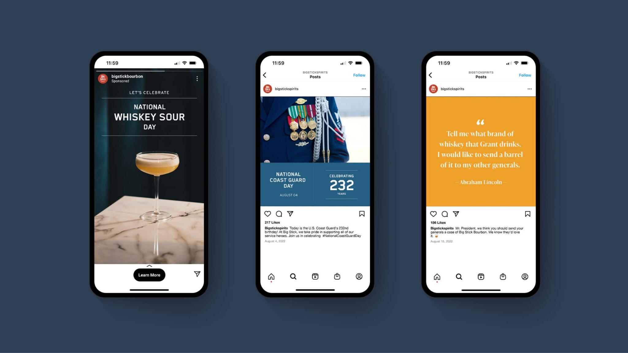 Big stick bourbon social media ads