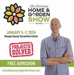 A flyer promoting a home and garden show