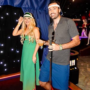 A Couple enjoying mini-golf